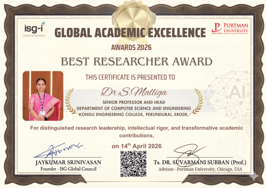 SG Awards Best Researcher Award to Dr. Malliga